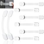 Seguros para Puertas y Cajones Bebé - 6 Piezas Cerraduras para Gabinete de Seguridad Infantil Seguro de Refrigerador Ajustable para Cajones Nevera Hornos Inodoro Cocinas Sin Perforaciones