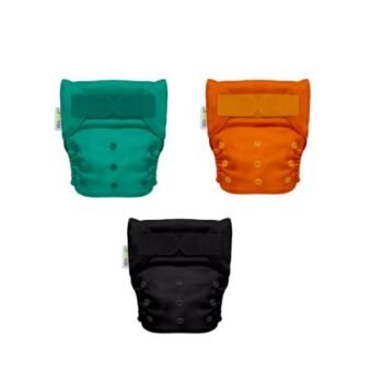Pañales Ecológicos De Tela | Ecopipo G4 | Unitalla | Paquete de Diseños Combinados | Lisos | Estampados | Cada Pañal Incluye 3 Absorbentes (3 LISO, UNISEX)