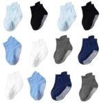 Calcetines Antiderrapantes Niño, XJZWHN Calcetines Bebe 12 Pares,Cómodos y Transpirables, Adecuados para Niñas de 1 a 3 Años y Niño, Regalos para Bebe