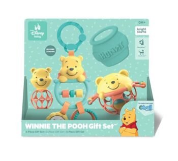 Bright Starts Set de Regalo Disney Baby Winnie The Pooh con 4 Juguetes Inspirados en Winnie The Pooh, para Recién Nacidos y Más