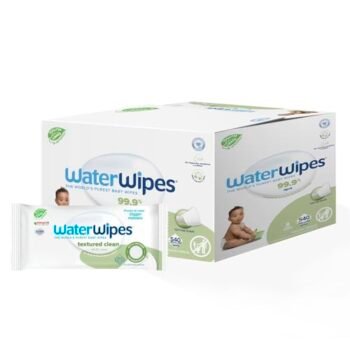 WATERWIPES, Toallitas Húmedas Texturizadas para Niños en Desarrollo, Limpieza, Hipoalergénicas, 9 Paquetes Incluidos