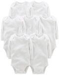 Simple Joys by Carter's - Body unisex de manga larga para bebé, paquete de 7, blanco, 0-3 meses