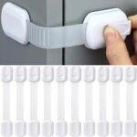 10PCS Cerraduras de Seguridad para Niños, Seguros para Bebes ajustables para Armarios y Cajones, Cuenta con Adhesivo Extra Fuerte 3M, para Gabinetes, Guardarropas, refrigerador y más.