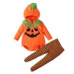 My First - Conjunto de ropa para bebé de Halloween para recién nacido, conjunto de pantalones de calabaza, 2 unidades, 0 a 18 meses, Naranja, 6-12 Meses