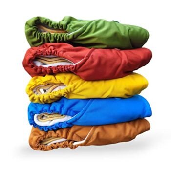 Pañales Ecológicos de Tela Rainy Days – Paquete de 5 | Incluye 5 Absorbentes + 5 Refuerzos | Unitalla 4–16 kg | Reutilizables, Lavables, Hipoalergénicos