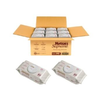 Huggies Supreme Protección Delicada, Toallitas Húmedas para Bebé, Caja con 960 Piezas (12 paquetes con 80 toallitas c/u)