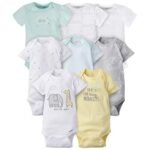 Gerber - Body unisex de manga corta para bebé, paquete de 8, Animales verde, 6-9 meses