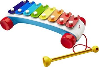 Fisher-Price Xilófono Clásico con 8 Teclas de Colores y Ruedas para Bebés de 18 Meses en Adelante