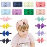 VIDA4U 16 Piezas Diademas para Bebé, Bandas de Moda para Niñas, Cintas Suaves y Elásticas para el Cabello de Recienes Nacidos, Regalo para Baby Shower, Cumpleaños, Navidad
