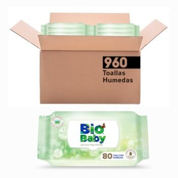Bio Baby Toallitas Húmeda, 12 paquetes con 80 piezas, 960 toallitas