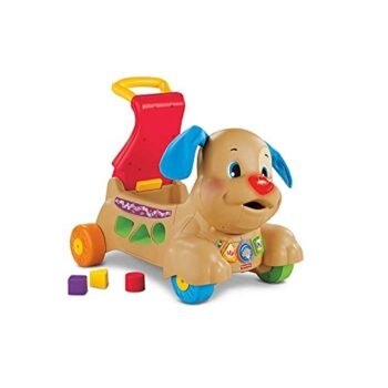 Fisher-Price Andadera Ríe y Aprende Perrito Camina Conmigo Montable con Luces y Sonidos para Niños de 9 Meses