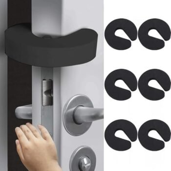 Catelves 6 unidades de protección contra pinzamientos para puertas infantiles, topes de puerta para niños, color negro, tope de puerta de espuma para bebé, protección contra pinzas, tope de puerta,
