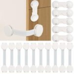 RUISTLI Seguros para Puertas y Cajones Bebé 15 PCS,Puerta de Seguridad Bebe Mano Anti-Agarre,Candado para Refrigerador/Muebles/Cajonera,con Adhesivo Extra Fuerte 3M,Material de Seguridad ABS+PE