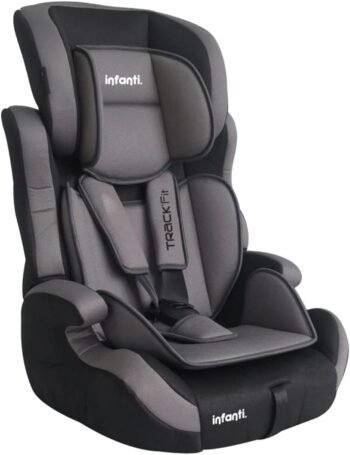 INFANTI | Asiento para Bebe Carro Portabebe TRACK-FIT | Autoasientos para Bebe | Booster Car Seat - Cosas para Bebes - Silla para Bebe | Respaldo Desmontable | Desde 9 kg a 36 kg | Gris