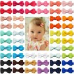 50 piezas de 25 colores en pares de moños para el pelo con broche forrado completamente de 5 cm para niñas y bebés pequeños