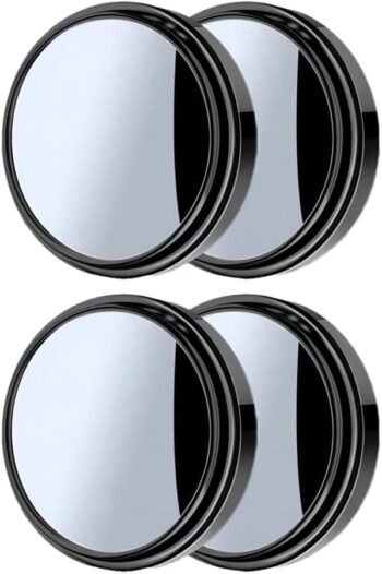 JESWO 4 Espejo de Punto Ciego de Vidrio Auto, Espejo Retrovisor para Auto, vidrio HD, Rotación de 360 Grados para Todos Los Vehículos Comunes