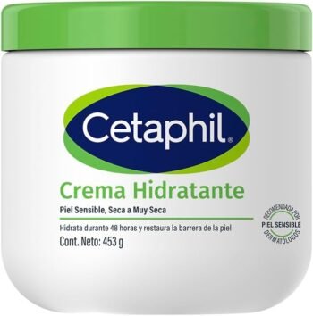 CETAPHIL Crema Hidratante 1 pz 453 g Restablece la Barrera Natural de la Piel en 1 Semana Recomendada por Dermatólogos para Piel Sensible