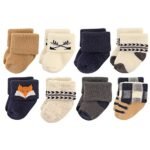 Hudson Baby Calcetines unisex de algodón para recién nacidos y rizos, Forest, 0-6 Meses
