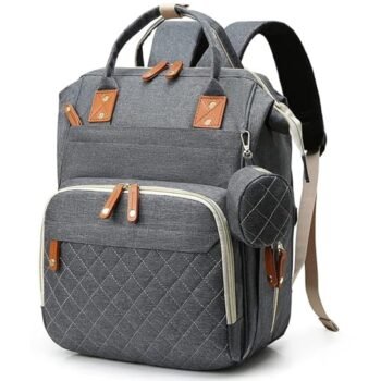 Mochila de Bolsa de Pañal, Mochila Pañalera Multifuncional Impermeable de Viaje Gran Capacidad, Bolsas de Pañales de Bolsillo Térmico de Aislamiento para Mamás Papás