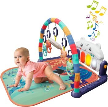 Kwala, Baby Gym Musical, Gimnasio de Actividades para para Bebés con Piano y Juguetes, Tapete Musical con Juegos