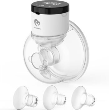 Bellababy Extractor de Leche Portátil Manos Libres, Mejorado con Insertos de 17mm, 19mm, 21mm, Control Táctil Pantalla LED Extractor de Leche Eléctrico Portátil Inalámbrico Bajo Ruido, 4 Modos y 9 Niveles de Succión, brida de 24mm, 6 oz