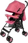 TRENDY KIDS Carriola Para Bebé de Bastón ZOO MAX Rosa, Reclinable, Plegable, Toldo Grande, Barra, Frenos Traseros, Arnés de 5 Puntos