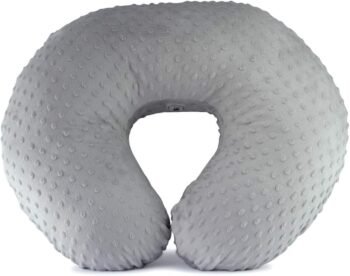 Nap Baby Almohada de Lactancia, Cojin de Lactancia para Bebé. Ideal para la Maternidad, Súper Suave, Funda Desmontable - Burbuja Gris