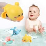 GAGATY 3 Juguetes de Baño, Juguetes Sensoriales de Baño con Mejora La Coordinación Oculo-Manual, Juguetes de Agua O Tina, Lindos Juguetes para Niños ( Pato+Cerdo+Ballena)