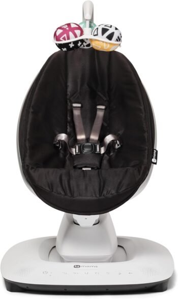 4moms MamaRoo - Columpio para bebé multimovimiento, Bluetooth habilitado con 5 movimientos únicos, color negro