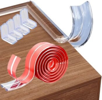 JESWO Esquineros Protectores para Bebe, Protectores de Esquinas para Muebles de Silicona, Tira Protectora de Bordes 3M + 4 Esquinas para Mesas, Esquinas, Escaleras