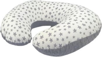 Mae Baby Almohada Lactancia para Amamantar Bebé | Antirreflujo Ultra Comodo| Cojín + Funda Premium | Tela Muy Suave y Lavable Hipoalergénicas | Cosas para Bebe Recien Nacido (Cojin_Estrella)