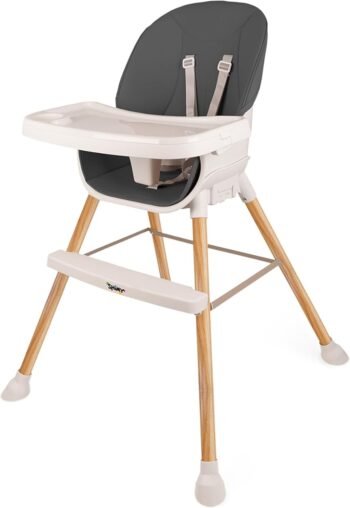 SHIMY Silla para Bebé 5 en 1 con Bandeja para Comer, Periquera con 5 Funciones Diferentes y Cinturón de Seguridad Ajustable, Silla Alta Periquera Portátil para Niños de 6 a 36 Meses, Altura Ajustable