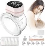 Extractor de Leche Eléctrico Manos Libres,Portátil,3 Modos y 9 Niveles,Bajo Ruido y Sin Dolor, Pantalla LED,Recargable con 10 Bolsas de Almacenamiento e Insertos de 13-21mm