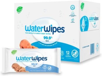 WATERWIPES, Toallitas Húmedas Originales para Bebés, Limpieza y Comodidad, Hipoalergénicas, 12 Paquetes Incluidos
