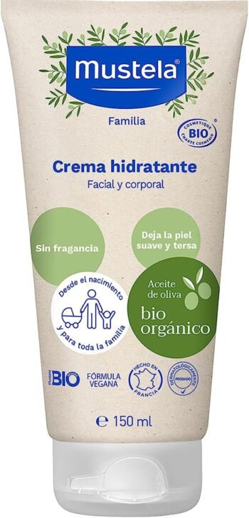 Mustela Bio Orgánico, Crema Hidratante Cara y Cuerpo, 150ml