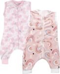 CHIQUI MUNDO Set de Saquitos para Dormir Calientitos Baby Sleeping 100% Microfibra (Arcoíris & Mariposas, 3-4 Años)