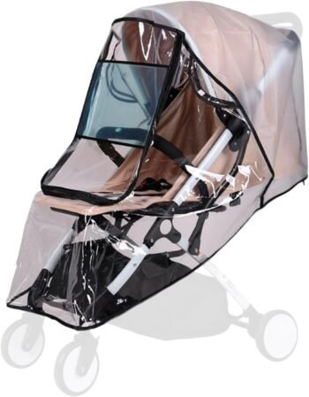 Cubierta de lluvia para carriola de bebé, impermeable a prueba de polvo a prueba de viento, protección duradera, protección contra el clima con pantalla para los ojos