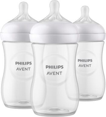 Philips Avent Biberón Natural Response│con válvula anticólicos│9 oz/260 ml│1 m+│Flujo 3 Medio│3 pzs│SCY903/03