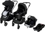 Safety 1st Sistema de Viaje-Carriola y Portabebé con base Royal 3 en 1 moisés, portabebé y asiento. Con certificado de seguridad y diseño práctico, canastilla XL, plegado compacto, marco de acero y adaptadores incluidos.