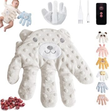 LYSSIID Palma calmante para niños, Juguete de palmaditas, Almohada eléctrica para la Mano,Almohada de prevención de sobresaltos, Palma de Ayuda para Dormir del niños.
