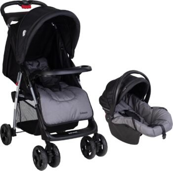 INFANTI | Carriola para Bebé SOLARAH | Carreola con Portabebé y Autoasiento - Travel System Reversible y Plegable con Una Mano - Carrito para Recién Nacido hasta 15 kg | Incluye Charolas y Canastilla Amplia