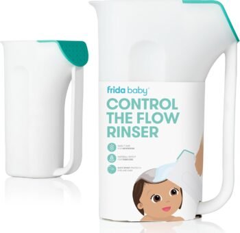 Frida Baby Regadera Infantil para la Ducha | Hora del Baño | Mango Ergonómico de Fácil Agarre | 2 formas de enguagar | SIN BPA