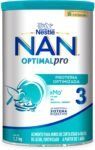 NAN 3 Fórmula en Polvo para Bebé Optimal Pro Alimento para Bebés a Base de Leche Puede Ayudar a Fortalecer el Sistema Digestivo lata 1.2kg