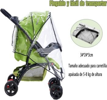 Cubierta de Lluvia para Cochecito, Accesorios para Sillas de Paseo para Resistente Al Viento, Impermeable, A Prueba de Polvo y Nieve. (Medio)