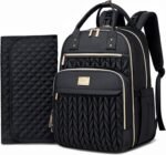 Tealari - Mochila para pañales, elegante bolsa de pañales para bebé, mochila de viaje impermeable con cambiador, correas para carriola