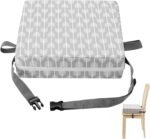 Asiento elevador para niños pequeños,asiento elevador para mesa de comedor,portátil,desmontable,ajustable,cojín elevador grueso lavable para silla de niño,cojín portátil de viaje(gris)