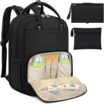 RAINSMORE Pañaleras Impermeable Multifunción Pañaleras para Bebe Multibolsillos de Gran Capacidad con Puerto USB,Mochila Pañalera de Viaje para Exteriores Con Cambiador para Bebe,Pañaleras Sin Género