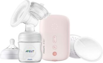 Philips Avent Extractor de Leche Eléctrico, Ultra Suave, Tecnología Natural Motion, Extractor de leche Materna, Silencioso, Biberón y Pads de Lactancia, SCF395/11