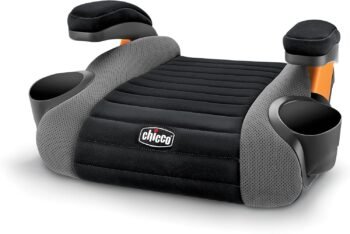 Chicco GoFit - Asiento elevador de coche sin espalda para niños de 40 a 100 libras, tiburón/negro/gris